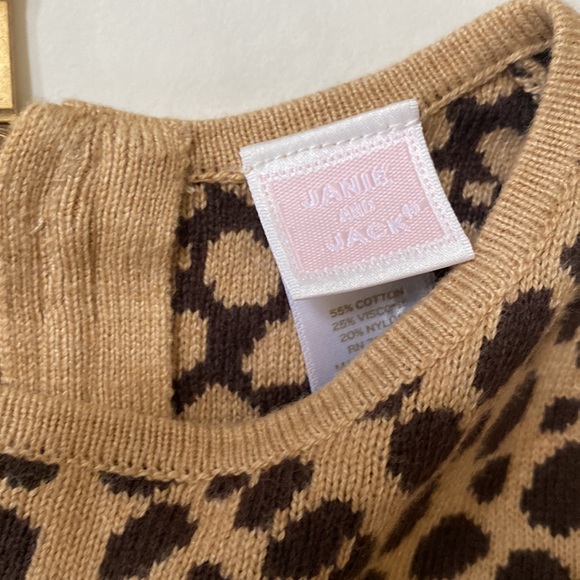 EUC Janie And Jack Leopard Print Knit Dress - Size 18-24 Months - Picture 2 of 5
